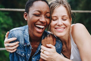 Dental implants patient in Tustin with friends
