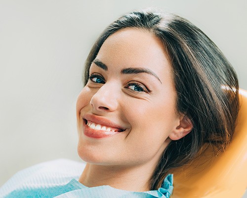 a dental patient smiling