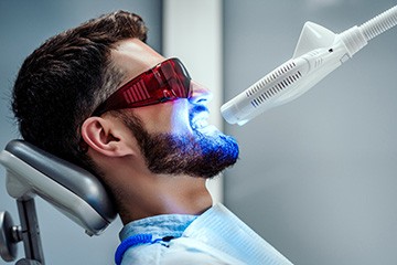 a patient receiving dental bonding