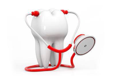 Animated tooth with a stethoscope