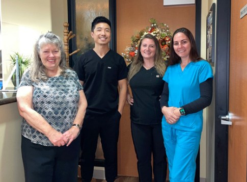 Tustin California dentist Michael Zhang D M D and dental team members
