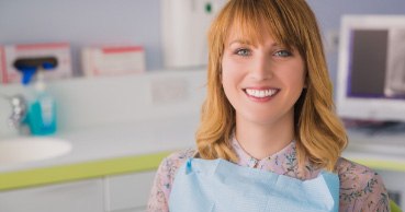 Woman smiling in dental chair