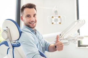 Patient at the dentist for a root canal.